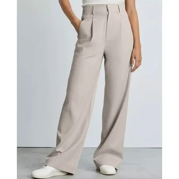 Everlane The Way-High Drape Pant In Sandstone Size 12 Short New - Picture 2 of 14
